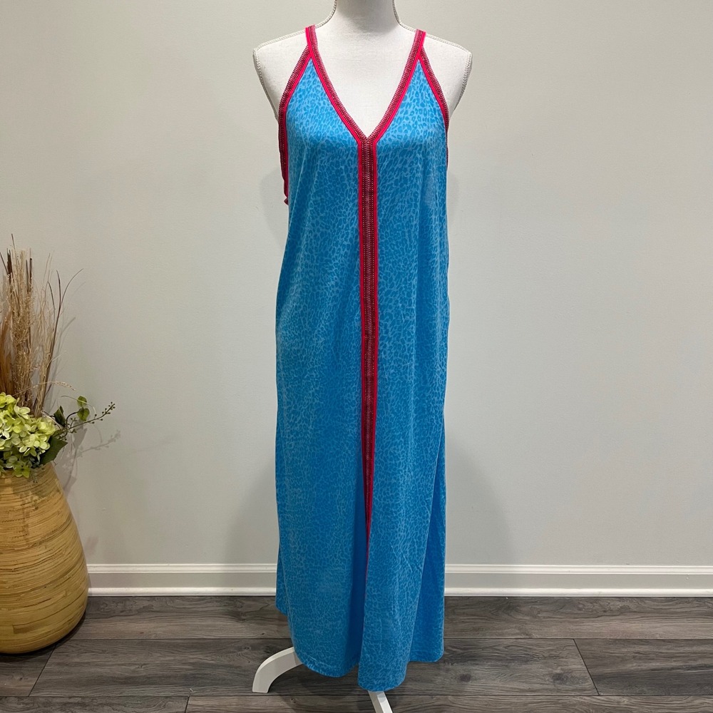 PITUSA Inca Sundress Mint Relaxed Halter Neck Summer Maxi Coverup Petite OS Peru